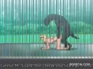 Rondborstig anime meisje kut genageld hard door monster bij de zoo